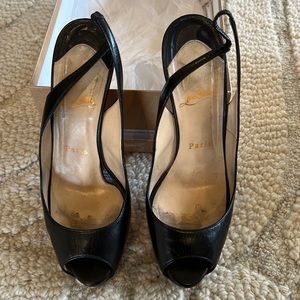 Christian Louboutin black sling back